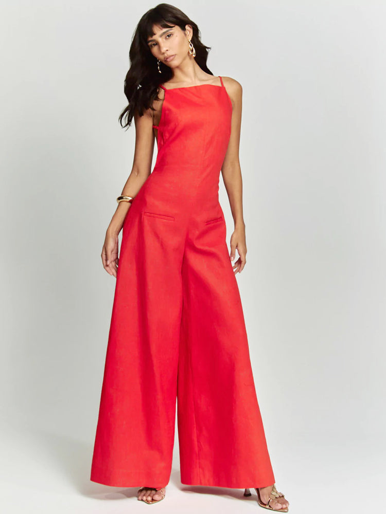 Tuta marrone con scollo all'americana Radiant
