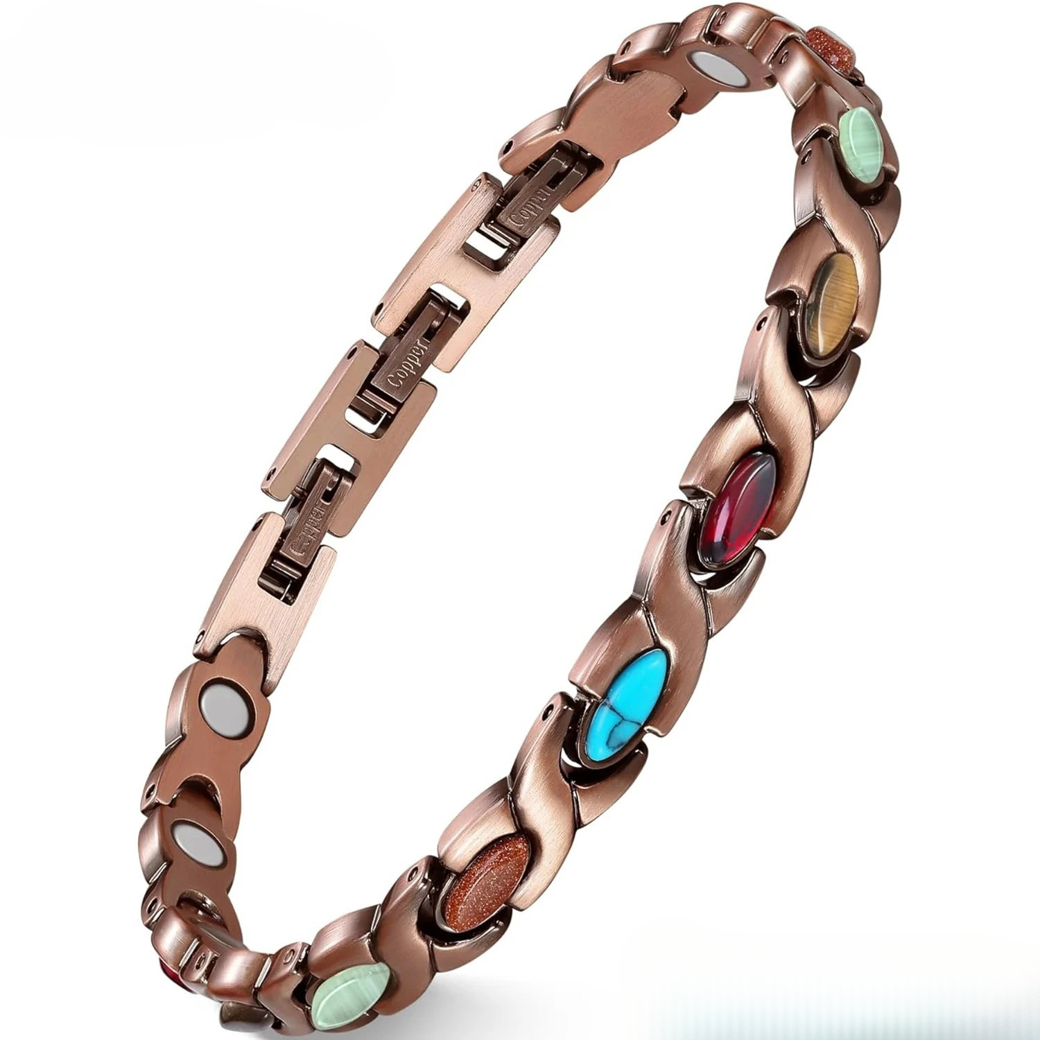 MODENZA™ Blue Energy – Pulsera de cobre y turquesa.