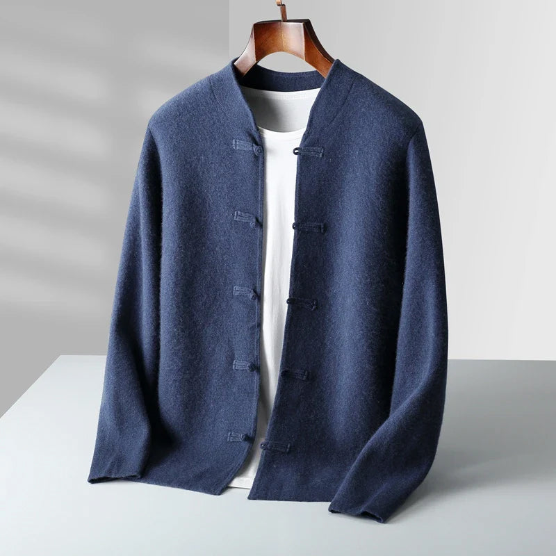 Cashmere Atelier Mandarin Collar Cardigan