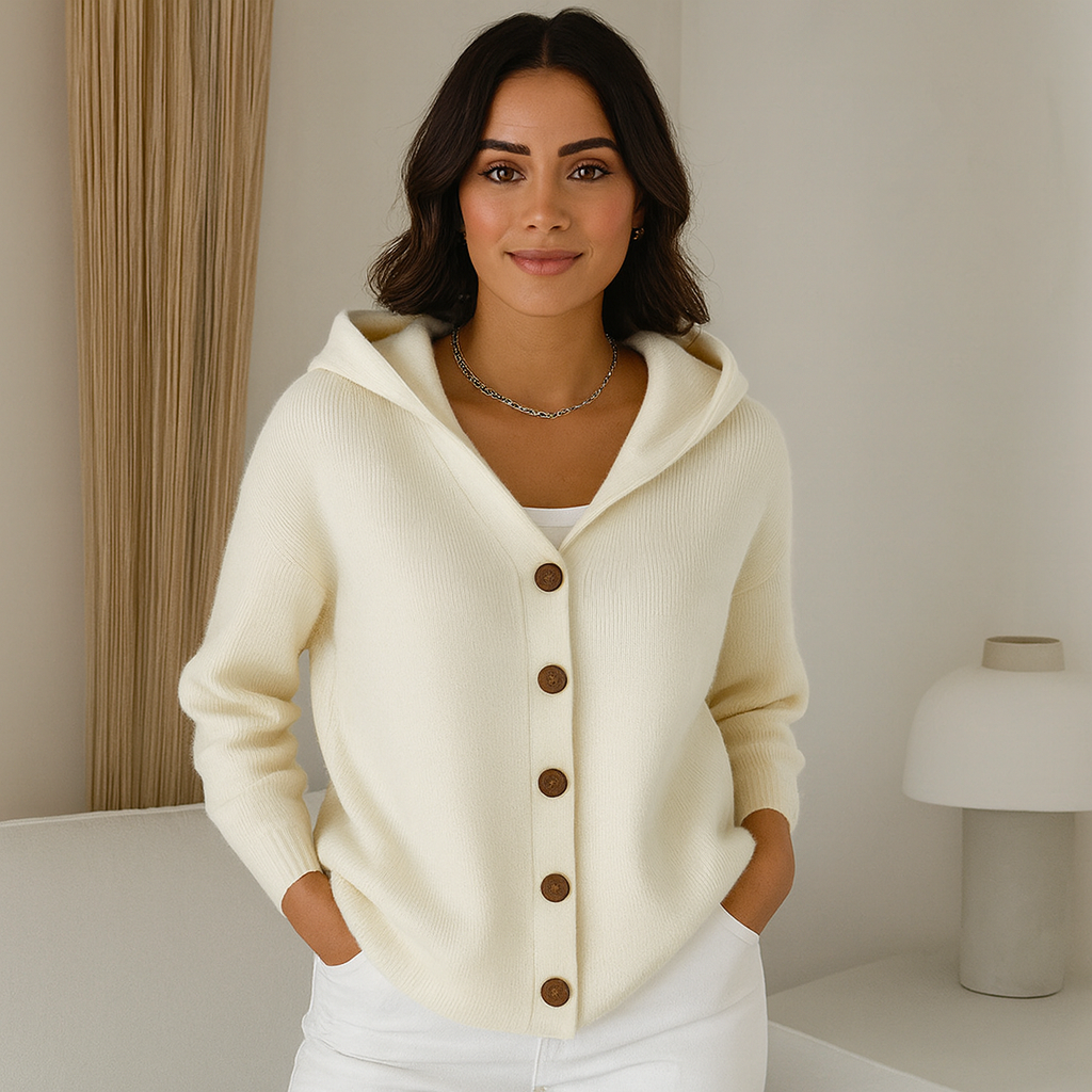 MODENZA Felicia | Chaqueta de punto moderna con capucha.
