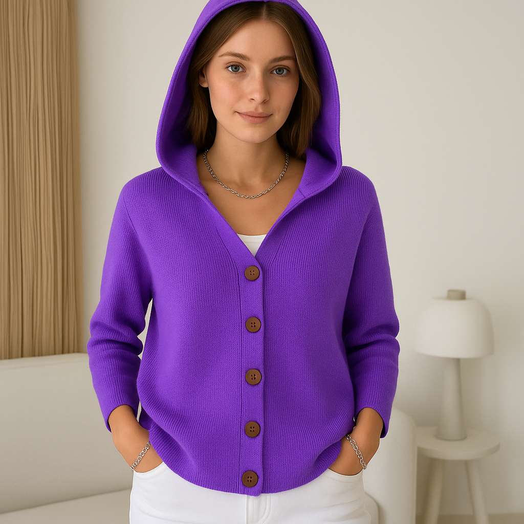 MODENZA Felicia | Chaqueta de punto moderna con capucha.