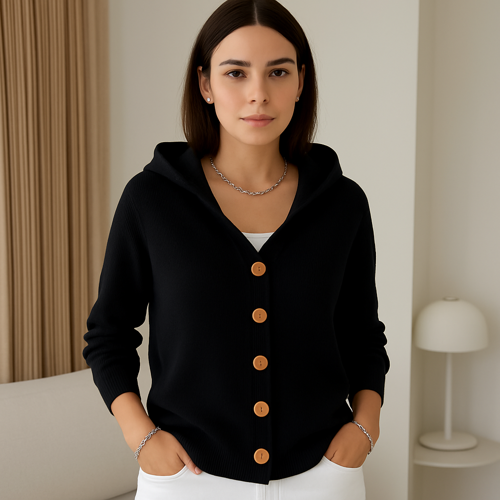 MODENZA Felicia | Chaqueta de punto moderna con capucha.