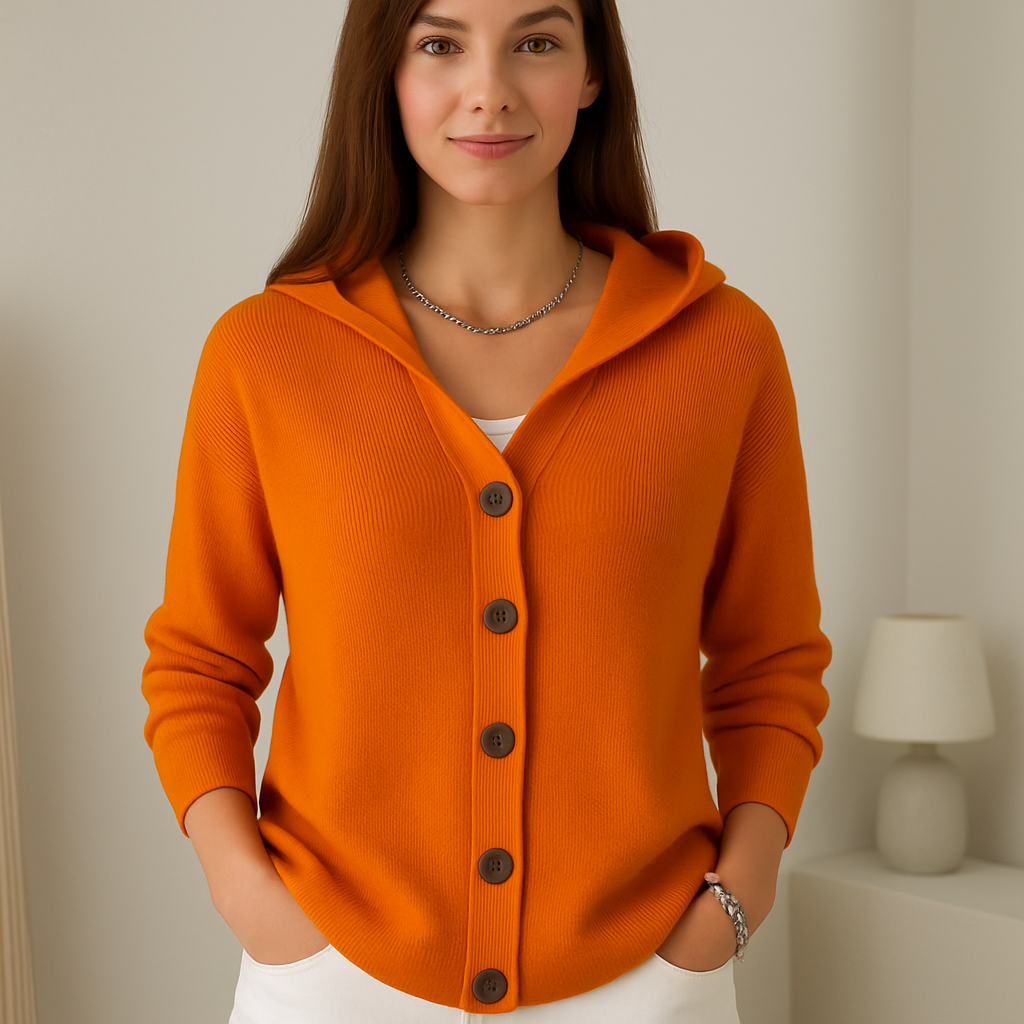 MODENZA Felicia | Chaqueta de punto moderna con capucha.