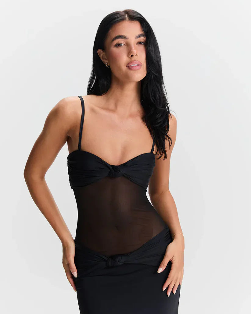 Zola | Abito lungo con spalline staccabili