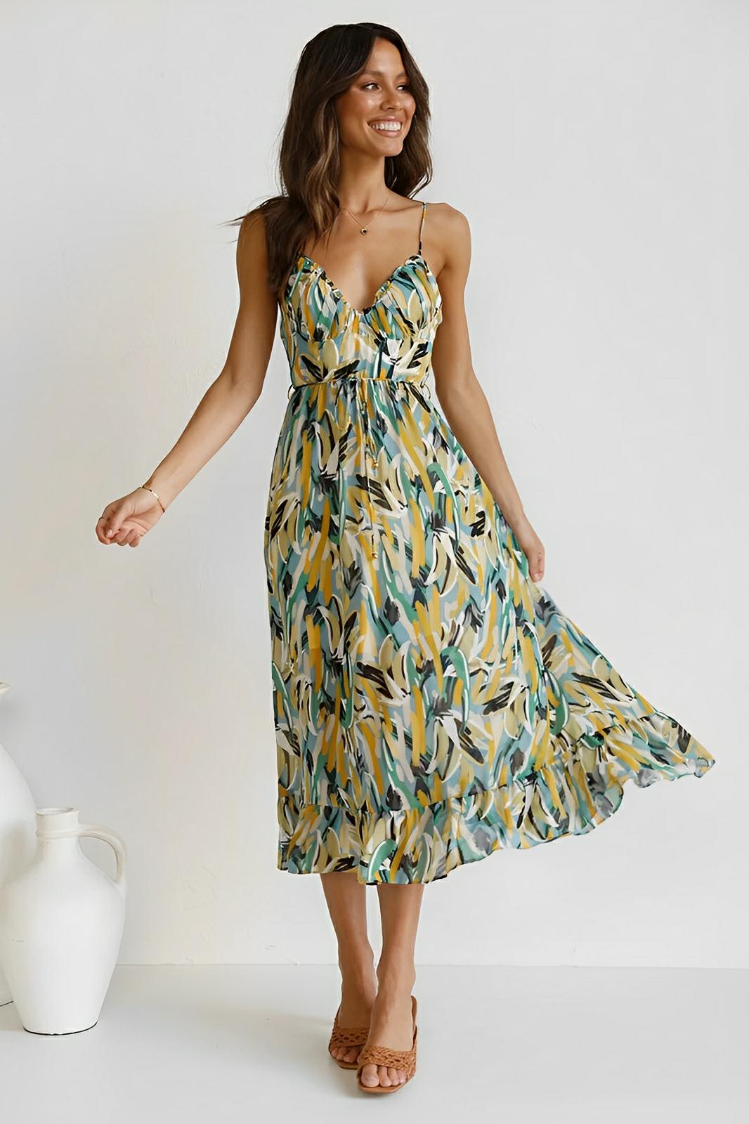 Nerina | Abito lungo Painted Breeze