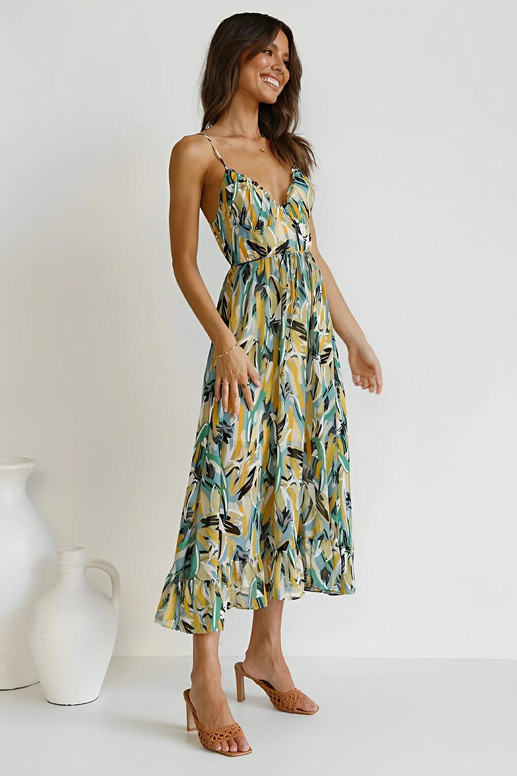 Nerina | Abito lungo Painted Breeze