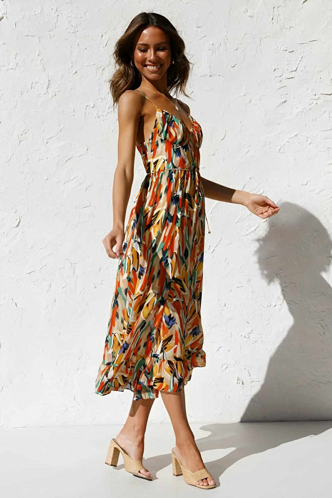 Nerina | Abito lungo Painted Breeze