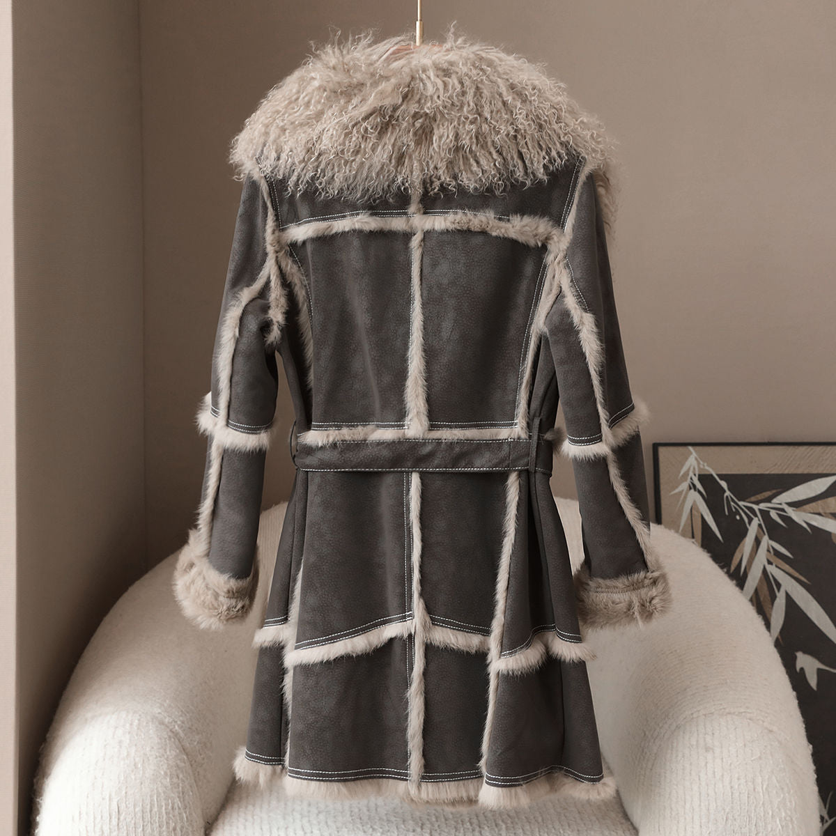 Sofia Amoretti Couture Fur Belted Coat