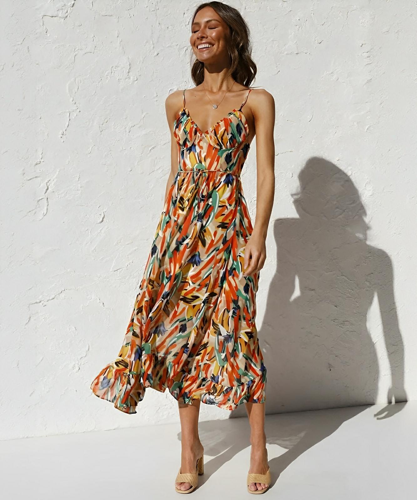 Nerina | Abito lungo Painted Breeze