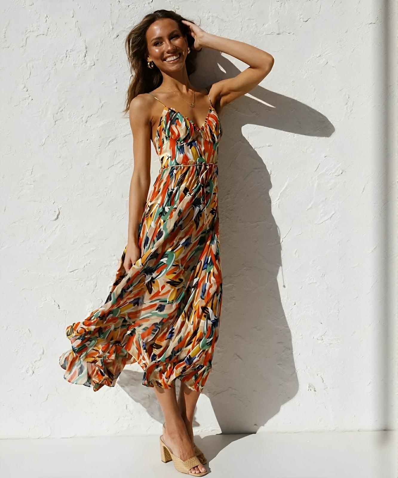 Nerina | Abito lungo Painted Breeze