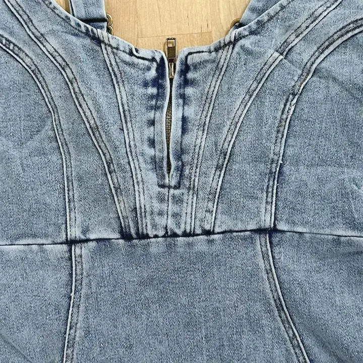 Aurora | Abito in denim con spalline regolabili